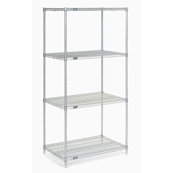 Nexel Poly-Z-Brite 5 Tier Wire Shelving Starter Unit, 24W x 21D x 86H 21248Z5 - main
